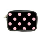 Polka Dots - Pink on Black Coin Purse
