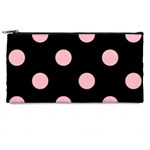 Polka Dots - Pink on Black Pencil Case