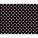 Polka Dots - Pink on Black Collage 11  x 14 