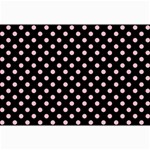 Polka Dots - Pink on Black Collage 12  x 18 