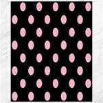 Polka Dots - Pink on Black Canvas 11  x 14 