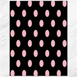 Polka Dots - Pink on Black Canvas 12  x 16 