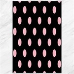 Polka Dots - Pink on Black Canvas 12  x 18 
