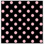 Polka Dots - Pink on Black Canvas 16  x 16 