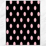 Polka Dots - Pink on Black Canvas 18  x 24 