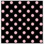 Polka Dots - Pink on Black Canvas 20  x 20 
