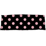 Polka Dots - Pink on Black Body Pillow Case (Dakimakura) (One Side)