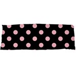 Polka Dots - Pink on Black Body Pillow Case Dakimakura (Two Sides)