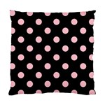 Polka Dots - Pink on Black Standard Cushion Case (Two Sides)