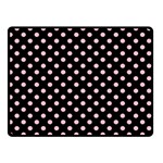 Polka Dots - Pink on Black Double Sided Fleece Blanket (Small) (Two Sides)
