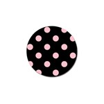 Polka Dots - Pink on Black Golf Ball Marker (4 pack)