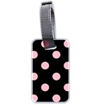 Polka Dots - Pink on Black Luggage Tag (Two Sides)