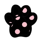 Polka Dots - Pink on Black Magnet (Paw Print)
