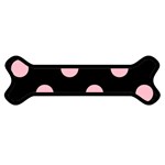 Polka Dots - Pink on Black Magnet (Dog Bone)