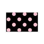 Polka Dots - Pink on Black Sticker Rectangular (10 pack)