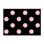 Polka Dots - Pink on Black Sticker A4 (10 pack)