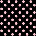 Polka Dots - Pink on Black ScrapBook Page 12  x 12 