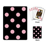 Polka Dots - Pink on Black Playing Cards Single Design