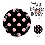 Polka Dots - Pink on Black Playing Cards 54 (Round)