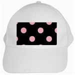 Polka Dots - Pink on Black Black Cap