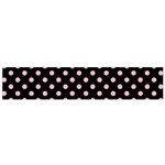 Polka Dots - Cherry Blossom Pink on Black Flano Scarf (Small)