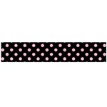 Polka Dots - Cherry Blossom Pink on Black Flano Scarf (Large)