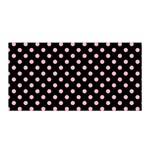 Polka Dots - Cherry Blossom Pink on Black Satin Wrap
