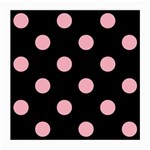 Polka Dots - Cherry Blossom Pink on Black Medium Glasses Cloth