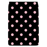 Polka Dots - Cherry Blossom Pink on Black Removable Flap Cover (L)