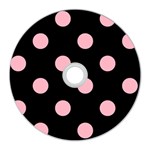 Polka Dots - Cherry Blossom Pink on Black CD Wall Clock