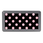 Polka Dots - Cherry Blossom Pink on Black Memory Card Reader (Mini)