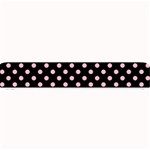 Polka Dots - Cherry Blossom Pink on Black Small Bar Mat