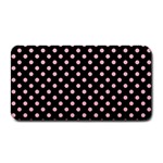 Polka Dots - Cherry Blossom Pink on Black Medium Bar Mat