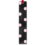Polka Dots - Cherry Blossom Pink on Black Large Book Mark