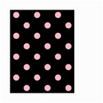 Polka Dots - Cherry Blossom Pink on Black Small Garden Flag (Two Sides)
