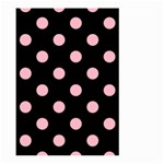 Polka Dots - Cherry Blossom Pink on Black Large Garden Flag (Two Sides)