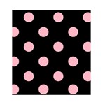 Polka Dots - Cherry Blossom Pink on Black Greeting Card 4.5  x 6 