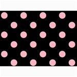 Polka Dots - Cherry Blossom Pink on Black 5  x 7  Photo Cards