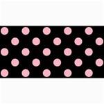 Polka Dots - Cherry Blossom Pink on Black 4  x 8  Photo Cards