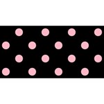 Polka Dots - Cherry Blossom Pink on Black YOU ARE INVITED 3D Greeting Card (8x4)
