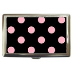 Polka Dots - Cherry Blossom Pink on Black Cigarette Money Case