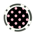 Polka Dots - Cherry Blossom Pink on Black Poker Chip Card Guard (10 pack)