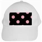 Polka Dots - Cherry Blossom Pink on Black Black Cap