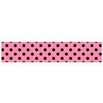 Polka Dots - Black on Flamingo Pink Flano Scarf (Small)