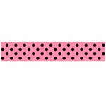 Polka Dots - Black on Flamingo Pink Flano Scarf (Large)