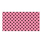 Polka Dots - Black on Flamingo Pink Satin Wrap
