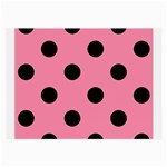 Polka Dots - Black on Flamingo Pink Large Glasses Cloth (2 Sides)
