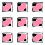 Polka Dots - Black on Flamingo Pink Mega Link Italian Charm (9 pack)