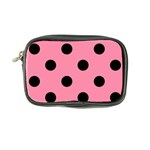 Polka Dots - Black on Flamingo Pink Coin Purse