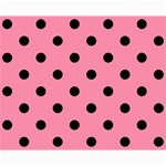 Polka Dots - Black on Flamingo Pink Collage 8  x 10 